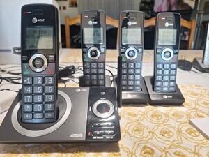 AT&T CL82419 4 Handset Cordless Phone Answering System Smart Call Blocker Box
